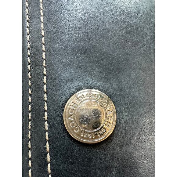 Coach Black Leather Trifold Wallet with Pink Interior & Zip Pocket – 7.5” x 4” - Picture 4 of 8